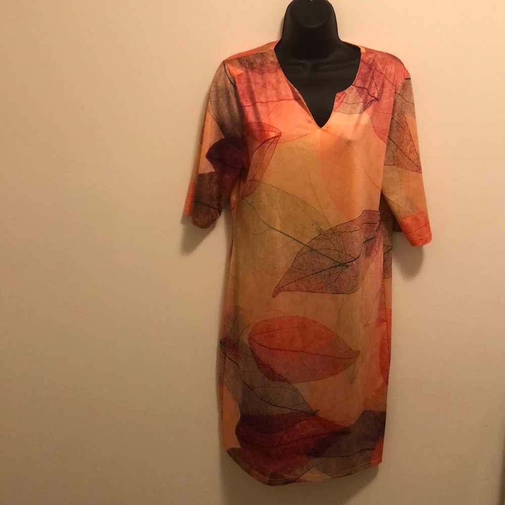 Leaf print Aline dress